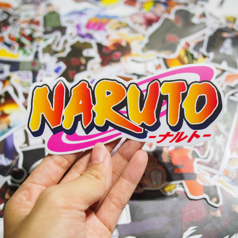 Set 100 sticker hình dán laptop mũ bảo hiểm xe máy xe hơi chủ đề Naruto