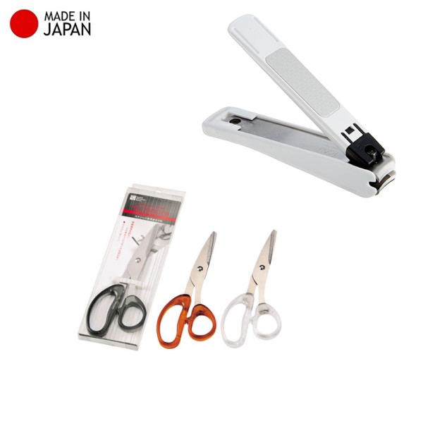 Combo kéo văn phòng Echo Metal 18cm + bấm móng tay cao cấp size M - nội địa Nhật Bản
