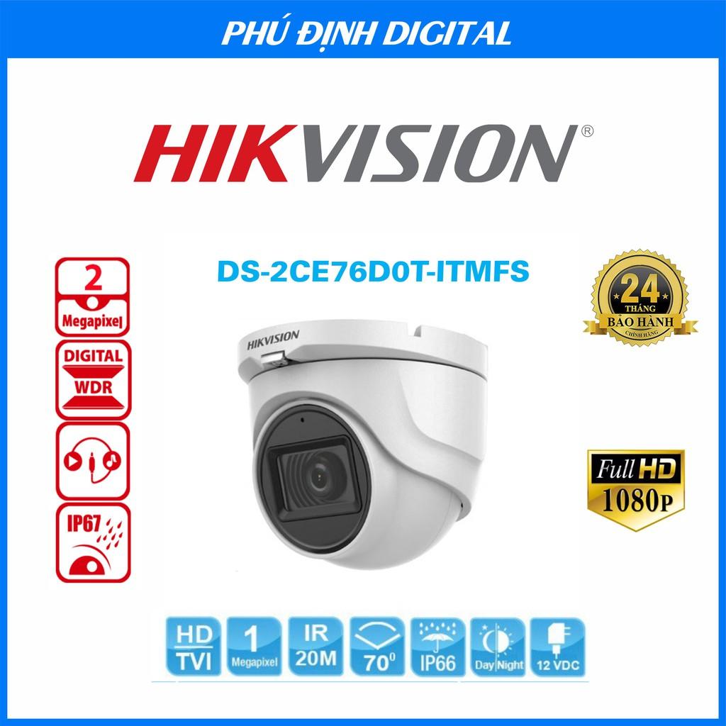 Camera Hikvision quan sát ngoài trời chống trộm Tích hợp micro - Hàng Chính Hãng