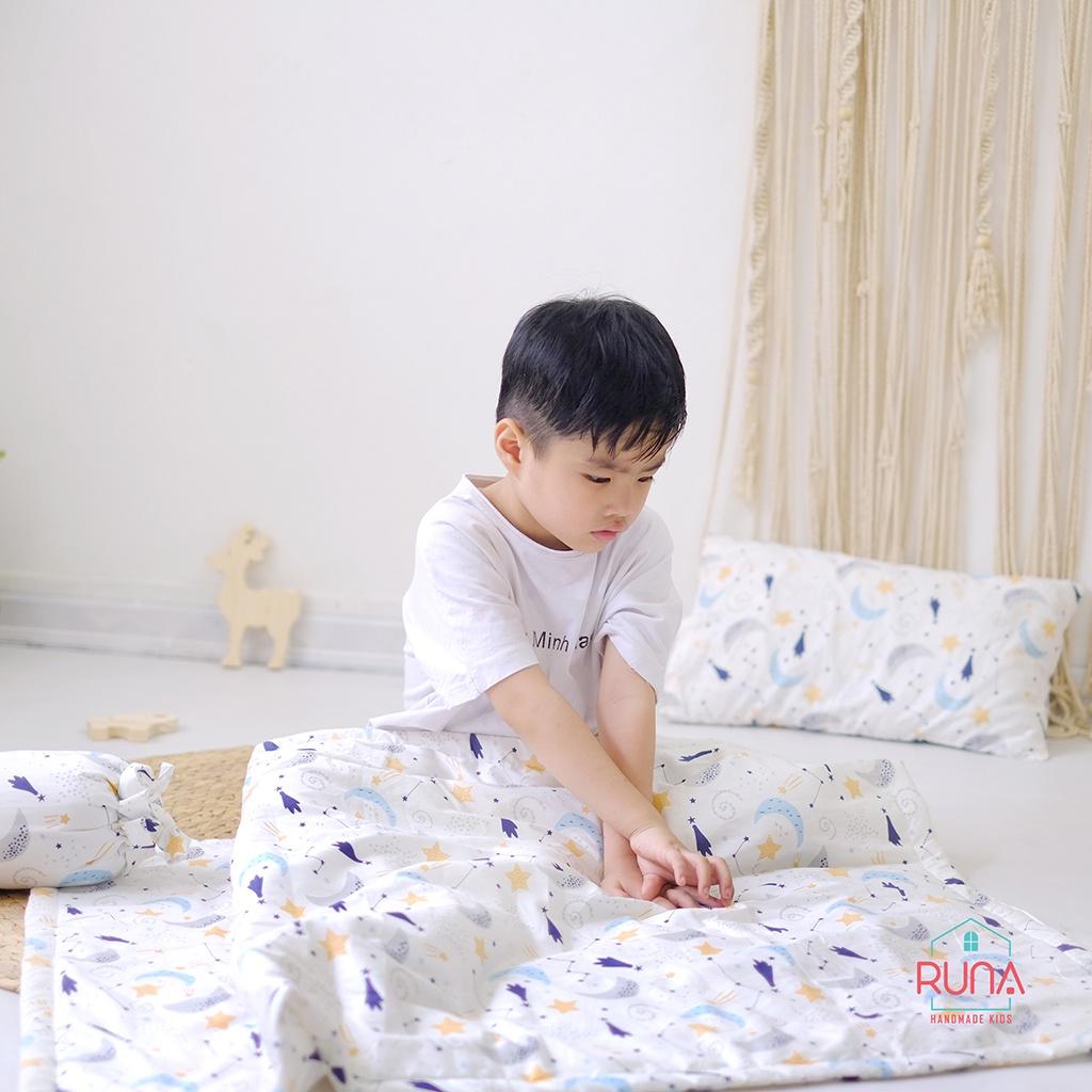 Bộ chăn gối đi học cho bé Tiểu học Runa Kids chất liệu cotton Hàn 100% cao cấp thoáng mát an toàn cho làn da của bé