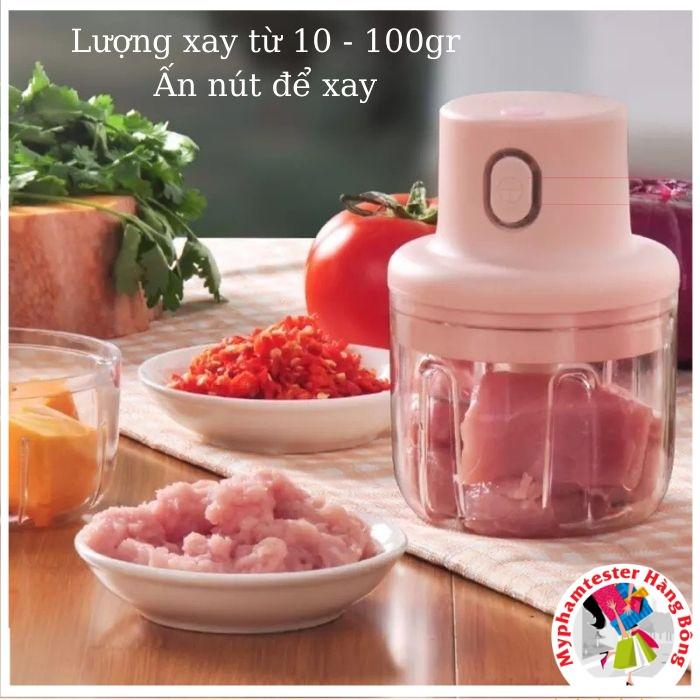 (SIÊU HOT) Máy xay sạc điện mini 250ml xay tỏi ớt tiện dụng