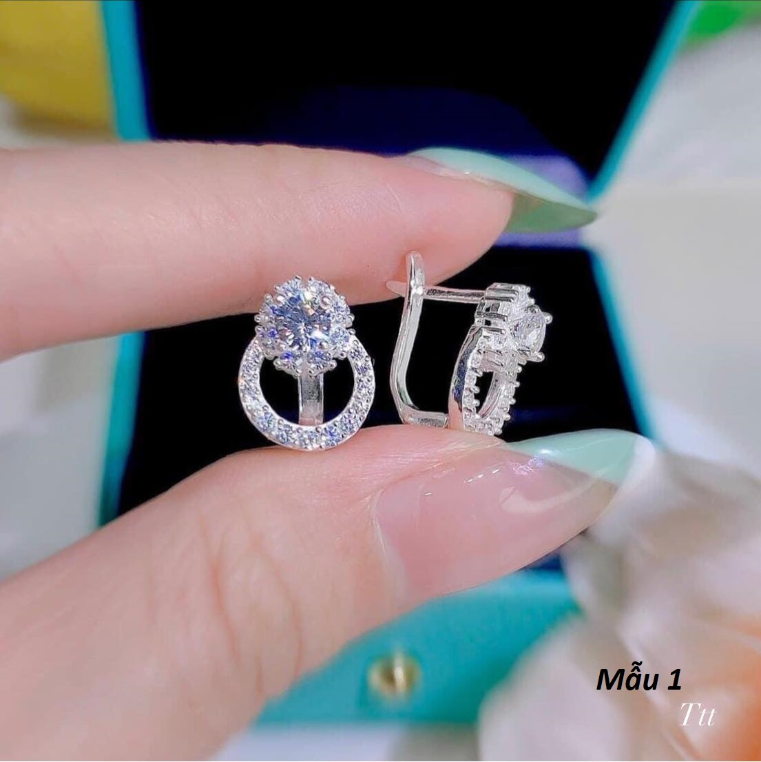 Bông tai bạc khoá bập hình trái tim chất liệu bạc s925 MS085a