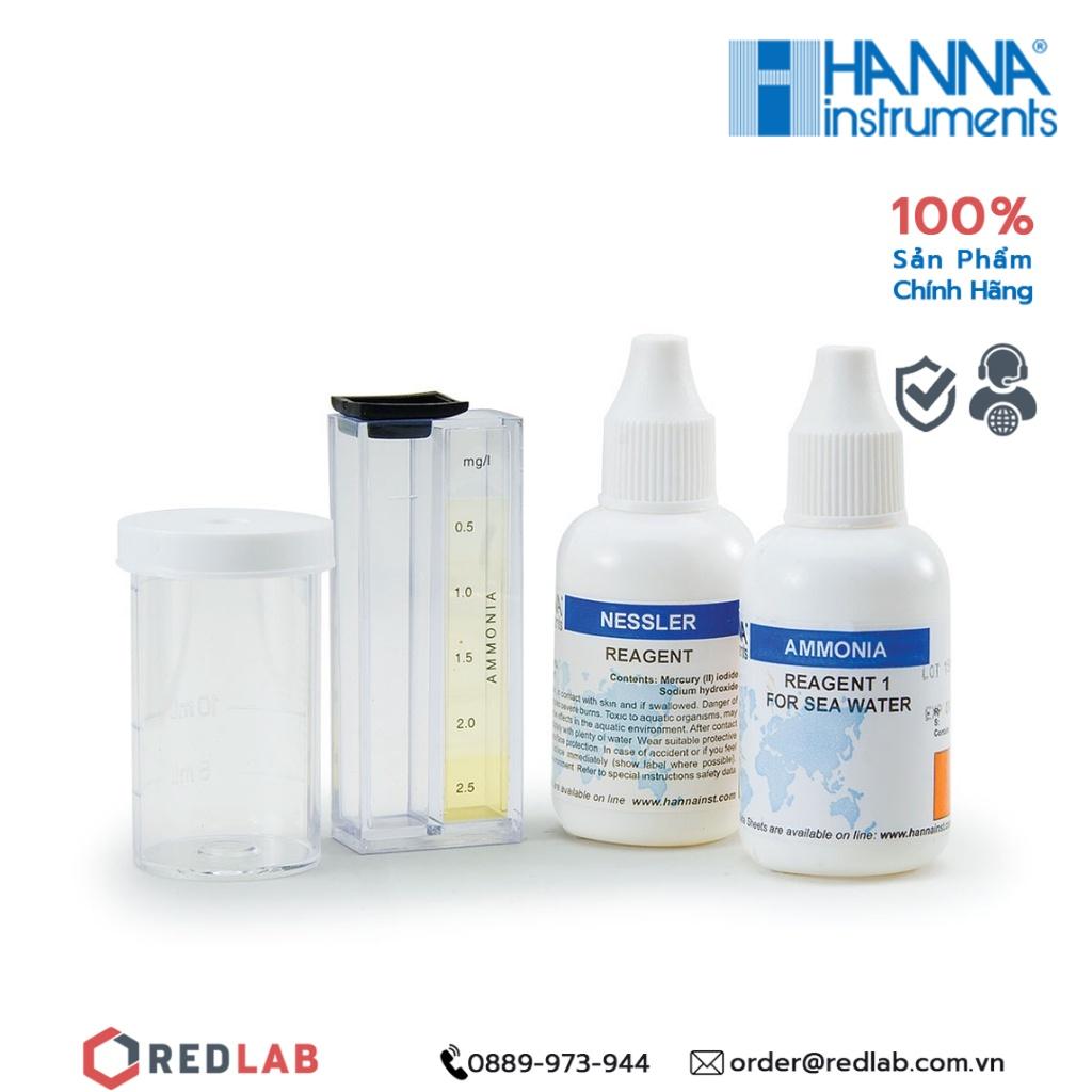 Bộ Dụng Cụ Đo Amoni Cho Nước Mặn, 25 lần đo Hanna HI3826 và HI3826-025