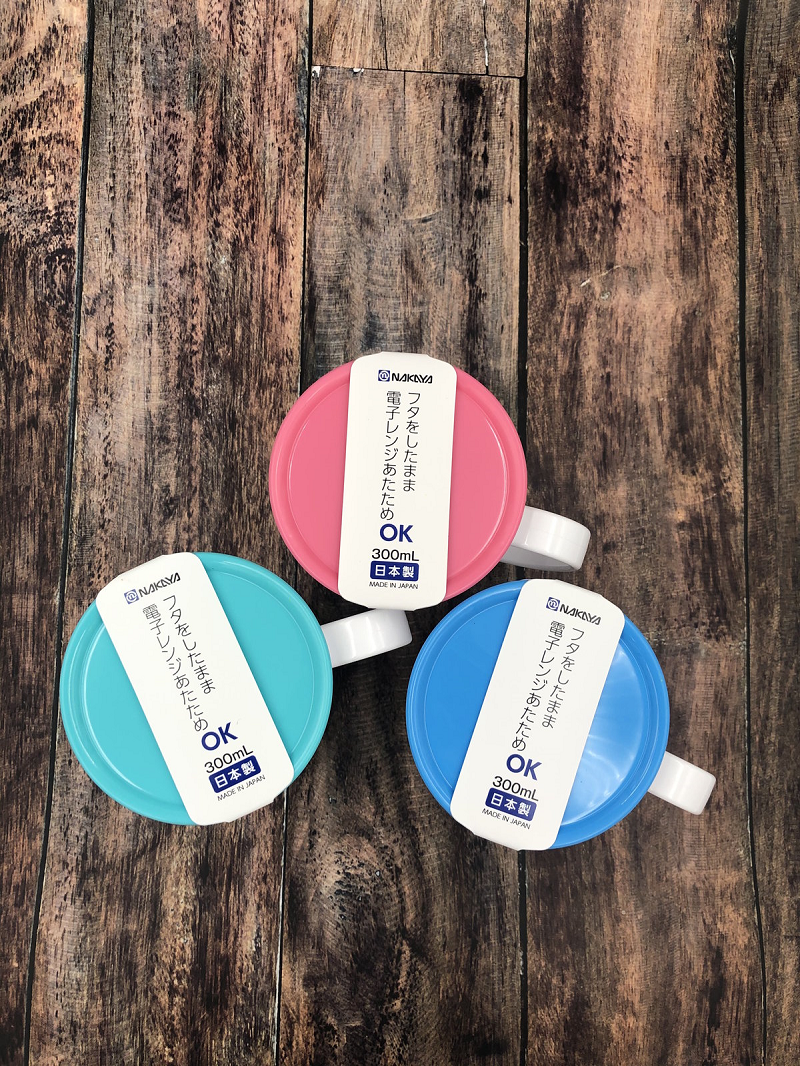 Combo 4 Cốc uống nước có nắp 300ml màu hồng nội địa Nhật Bản