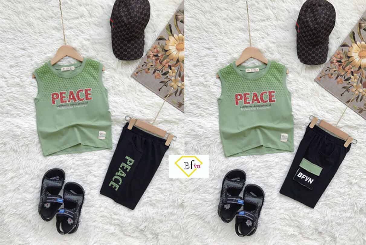 SÉT BỘ THUN 3 LỖ BÉ TRAI MẶC NHÀ PEACE