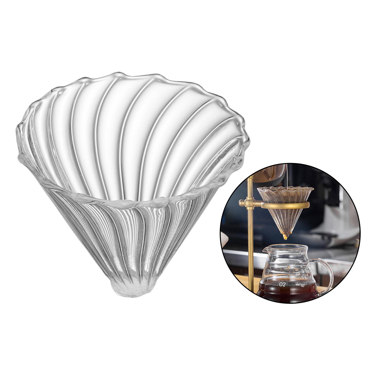 Pour Over Coffee Dripper Glass Slow Drip Reusable Single Cup Coffee Maker for Home, Cafe, Restaurants Cone Filters