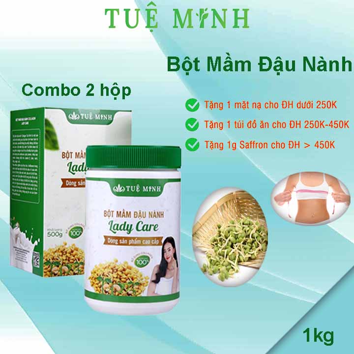 1Kg Mầm đậu nành nguyên xơ Tuệ Minh xưởng nhà làm có đủ giấy ATVSTP 2 hộp như hình