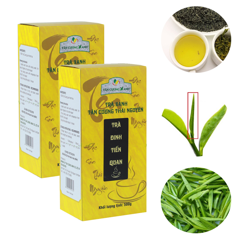 Combo 02 Hộp Trà Đinh Tiến Quan Trà xanh Tân Cương (500 g/hộp)