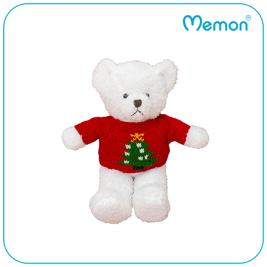 Gấu bông Teddy Head Tales Aó Noel 40cm Cao Cấp Memon