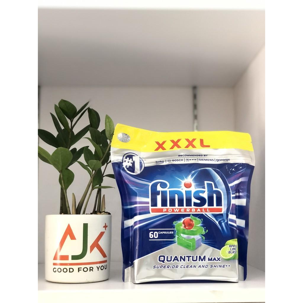 Viên rửa chen cao cấp FINISH Quantum max hương chanh - Dành cho máy rửa chén - Nhập khẩu tại Đức