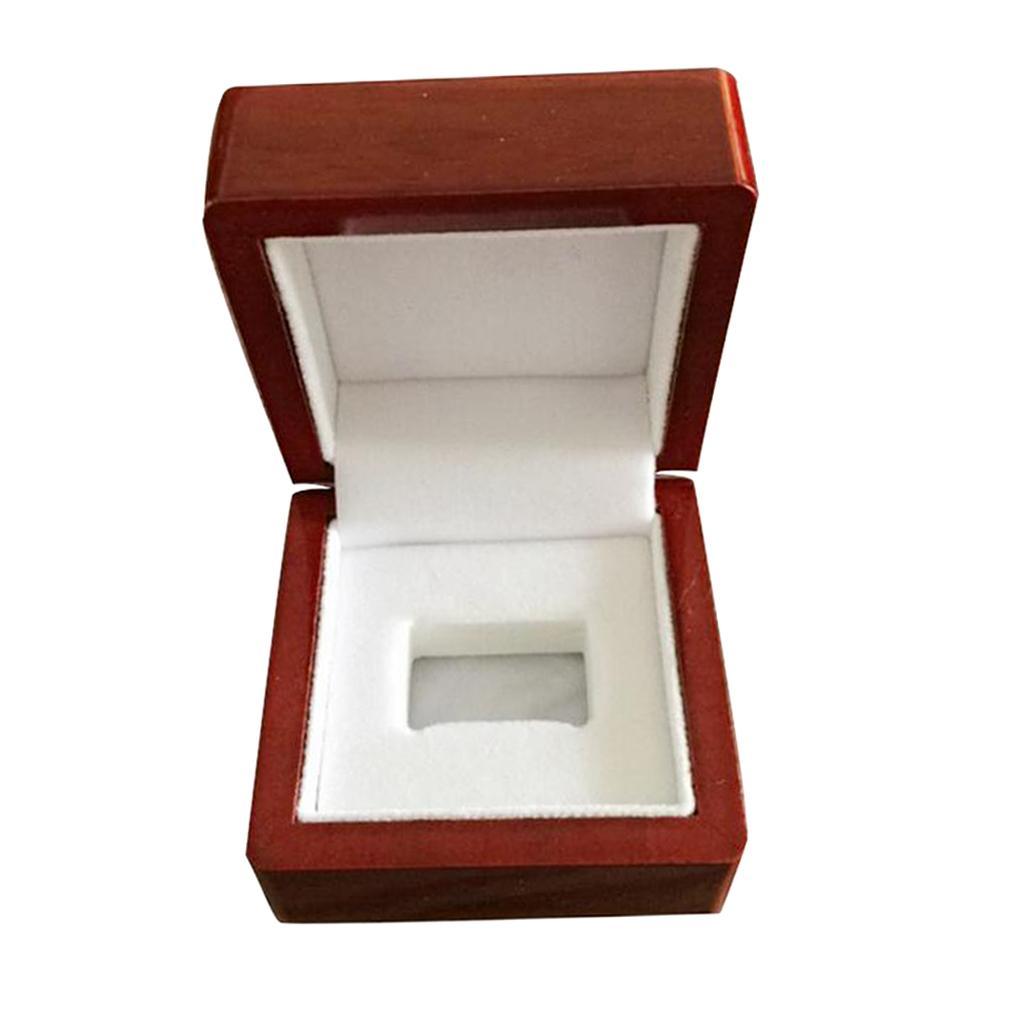 4Single Hole Championship Rings Display Collection Case Wood Jewelry Box Storage