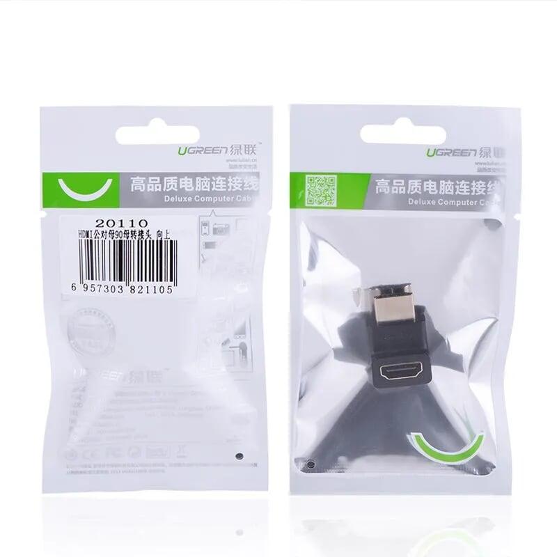 Ugreen UG20110HD112TK Màu Đen Đầu nối dài HDMI gập 90 độ - HÀNG CHÍNH HÃNG