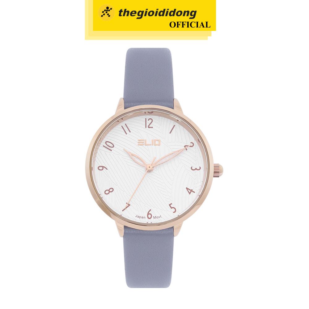 Đồng Hồ Kim Nữ Dây Da Elio EL149-02 Tím - Hàng Chính Hãng