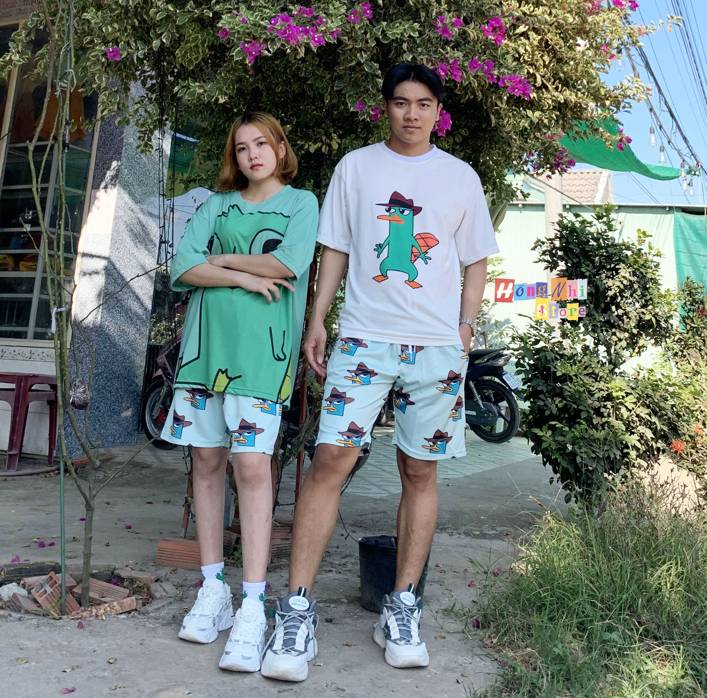 Quần Short Cartoon Unisex Hình Vịt - Quần Đùi Hoạt Hình Siêu Cute - MM