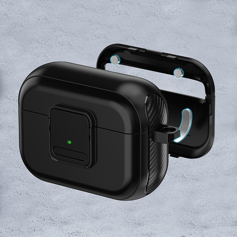 Bao Case Ốp Magnetic Slim Có Hỗ Trợ Sạc Từ Tính Khóa Chống Thất Lạc Rơi Tai Nghe cho Airpods Pro 2 - Hàng Chính Hãng