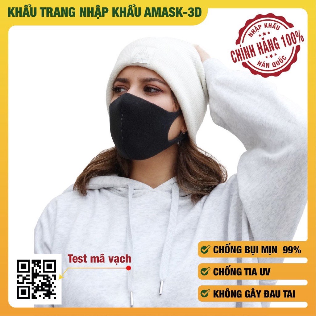 Combo 3 cái Khẩu Trang Amask 3D - Kháng Khuẩn - Chống Bụi Mịn - Tái Sử Dụng Nhiều Lần