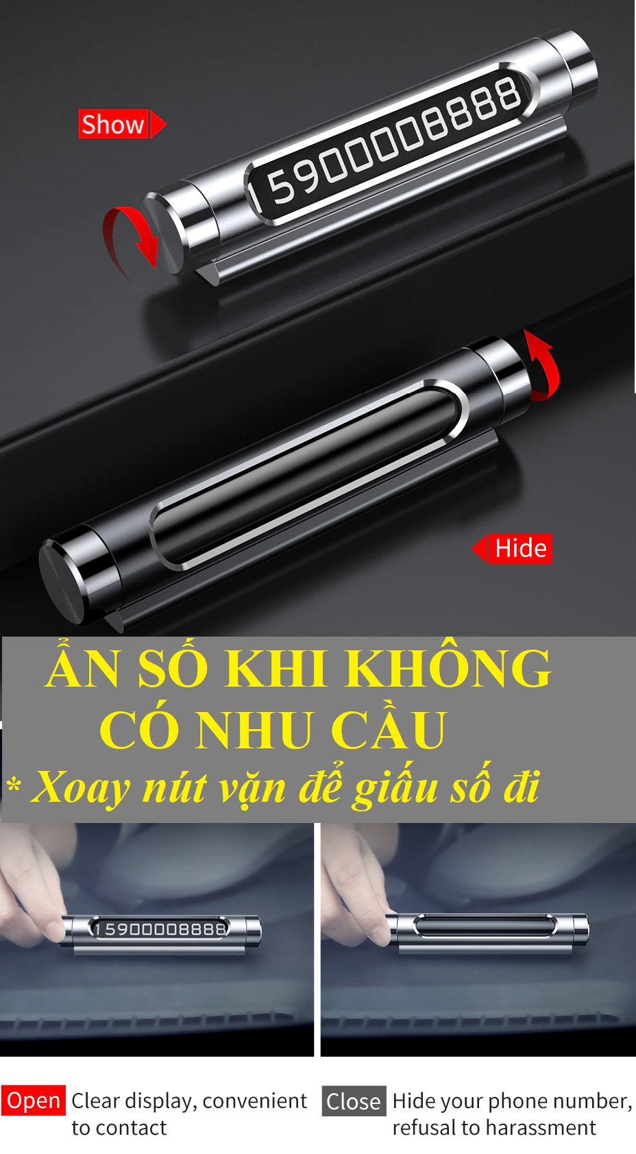 Bảng số 2 mặt dán táp lô trên xe hơi Baseus Baseus Baseus All Metal Temporary ACNUM-C01 - Hàng chính hãng