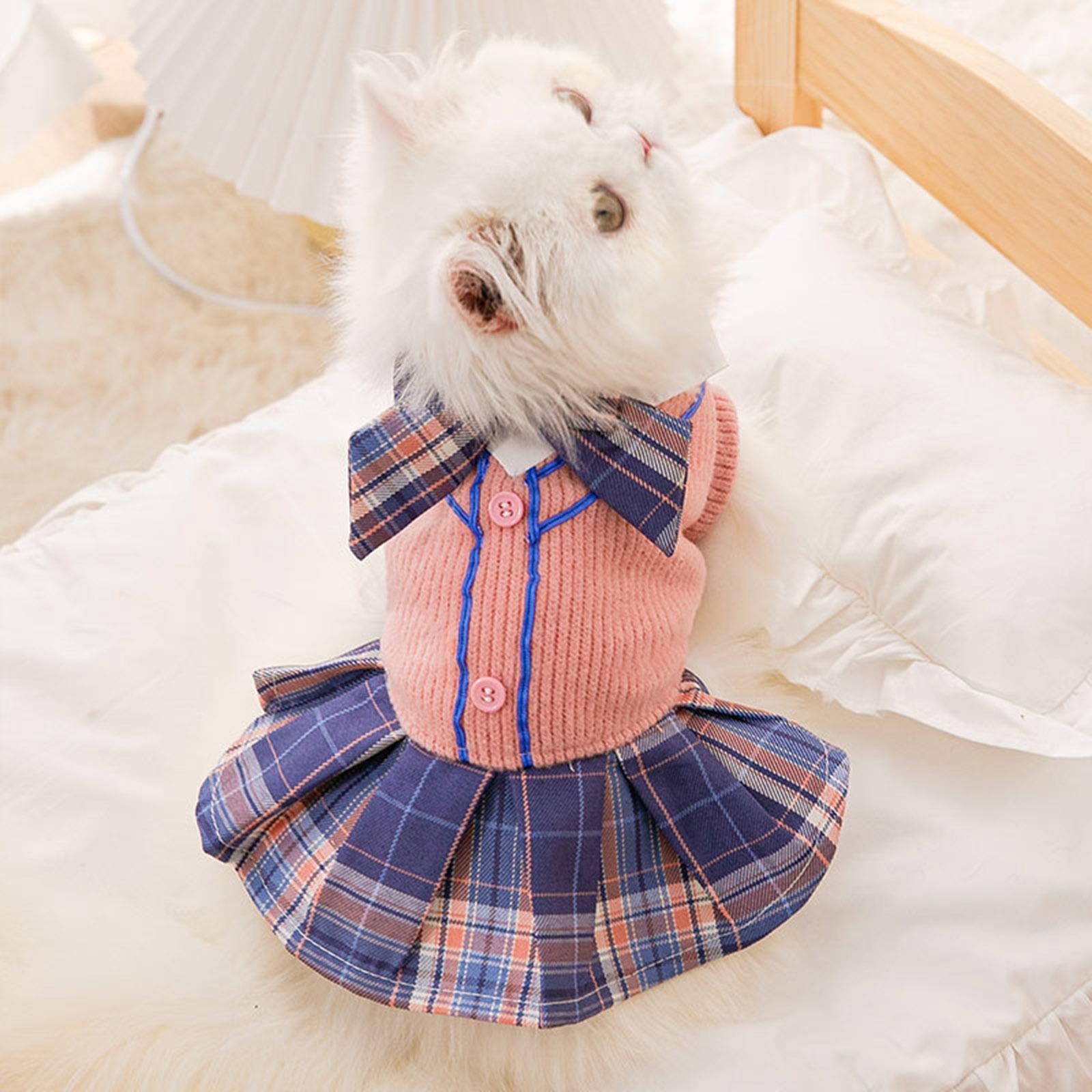 Dress Bowknot Pullover for Small Dogs and Cats Pets Costume