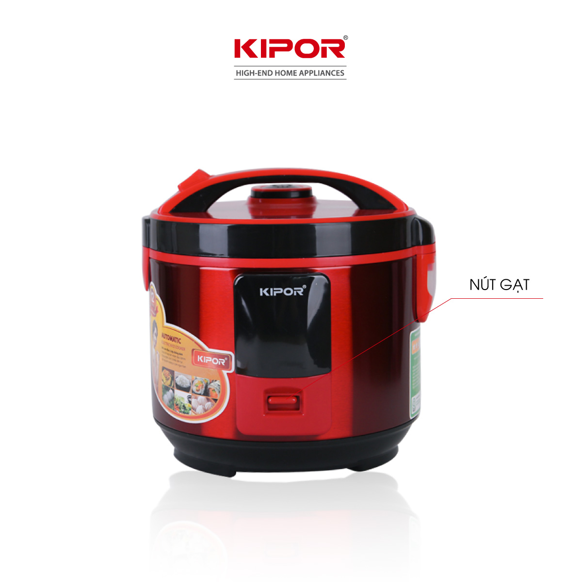 Nồi cơm điện KIPOR KP-N1512 - 1.2L - Lớp chống dính TEFLON 5 lớp lòng nồi dầy 3mm nặng 690G toả nhiệt đều cho 2-3 người ăn - Hàng chính hãng