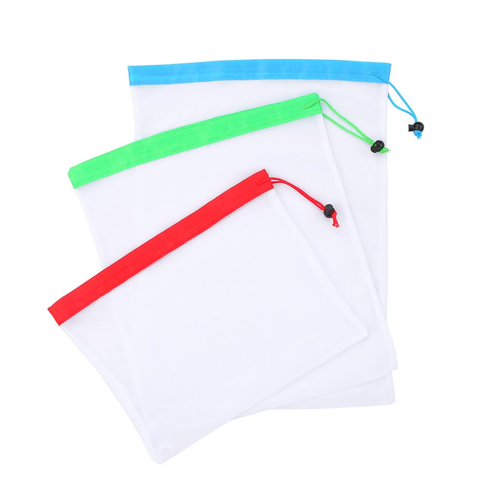 15 cái túi lưu trữ đồ dùng bằng lưới chất lượng cao với 3 kích thước Dễ dàng đóng mở với dây rút