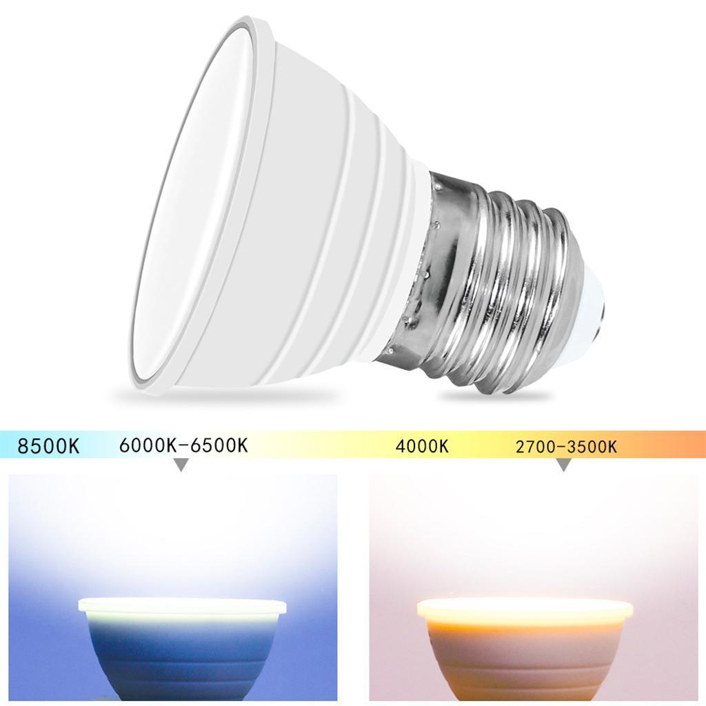 Color Changing E27 Light Bulb Lamp RGB with Remote Cream Lens White