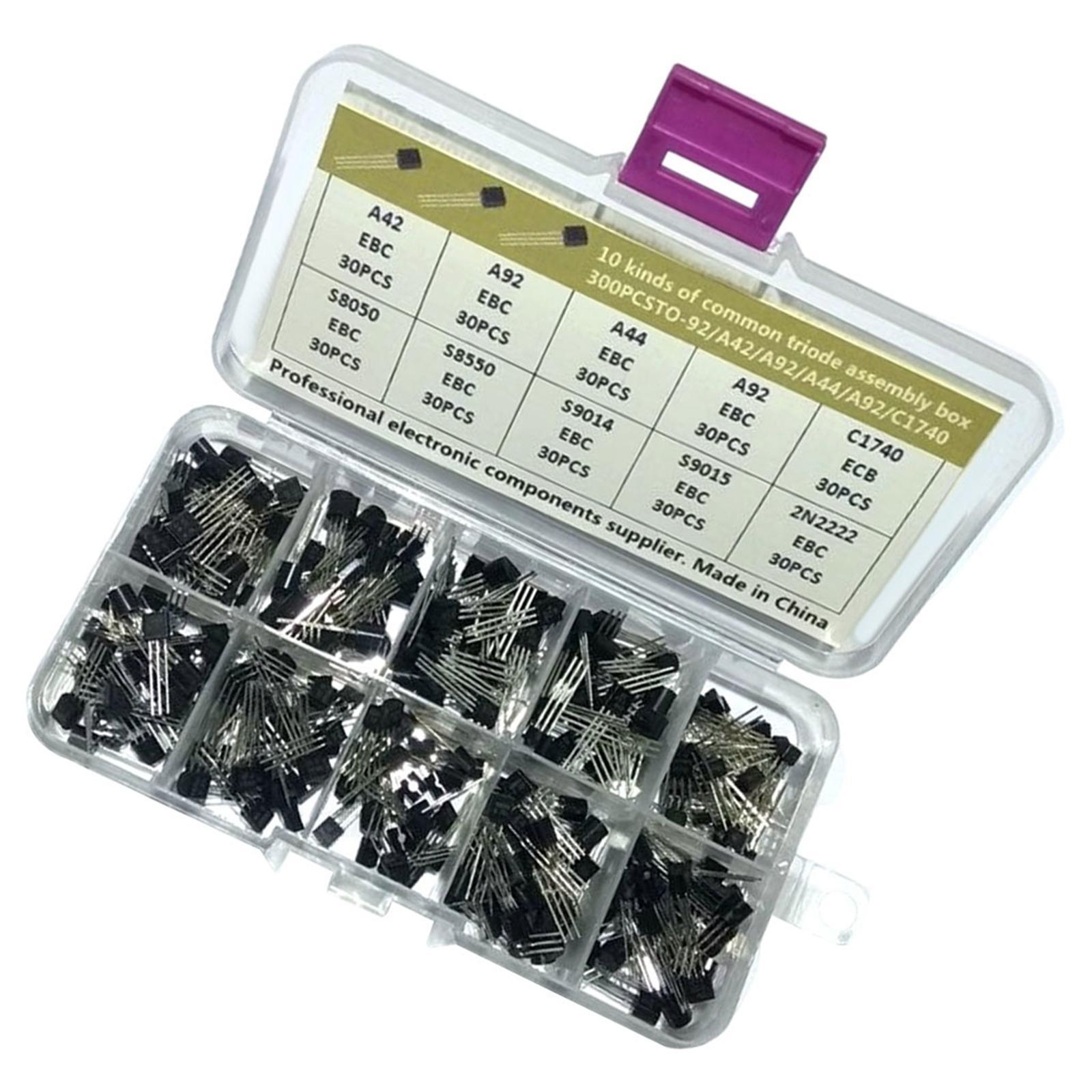 300Pcs 10 Values Transistor Assortment Kit, to-92 DIY Electronic Circuit 2N2222