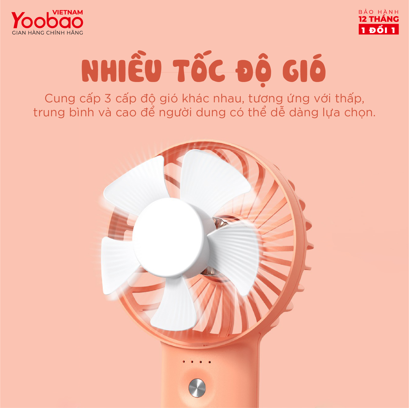 Quạt sạc mini để bàn làm việc YOOBAO F3 6000/3000mAh - Có thể chạy 32 giờ - Hàng chính hãng Bảo hành 12 tháng 1 đổi 1