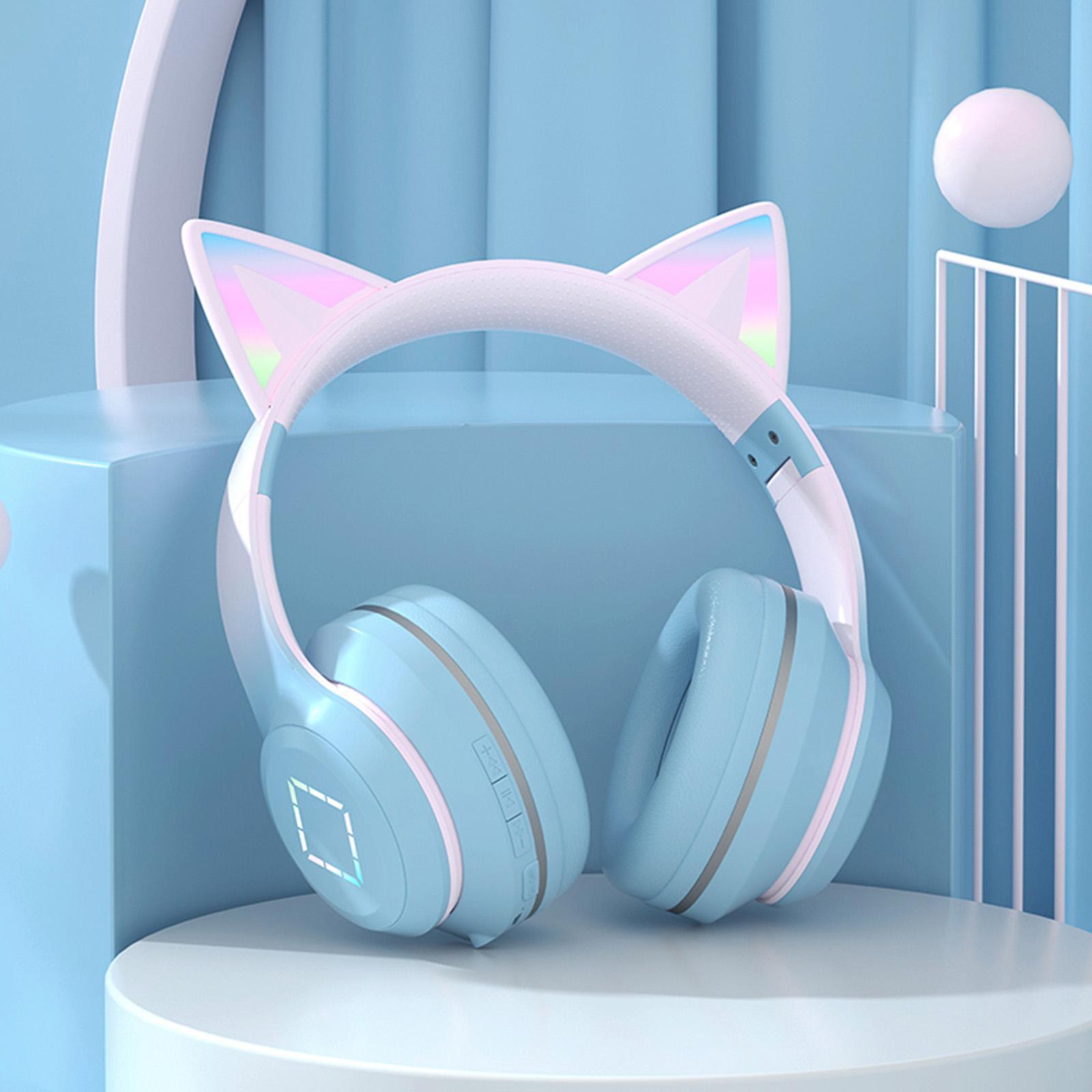 Over Ear Headphones RGB Light Low Latency Volume Control for Online Teaching