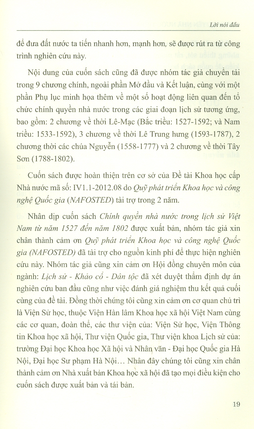 Chính Quyền Nhà Nước Trong Lịch Sử Việt Nam Trong Lịch Sử Việt Nam (1527-1802) (Tái bản có sửa chữa)