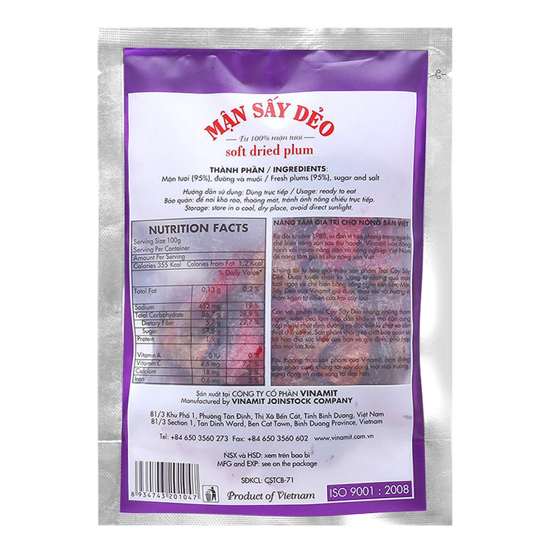 Mận Sấy Dẻo Vinamit (100g)