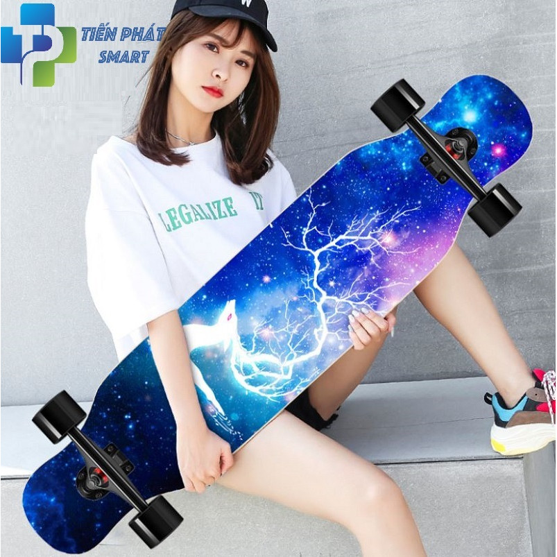 Ván trượt Phát Sáng Dài 80*20cm Thể Thao Mặt Nhám Mẫu LONGBOARD Cao Cấp