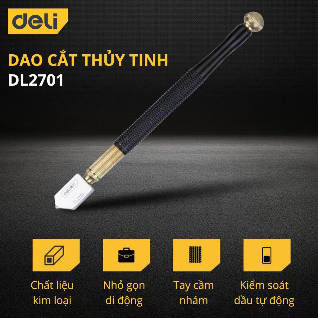 Dao Cắt Kính Thủy Tinh Deli 180mm Chất Lượng Cao - Lưỡi Dao Sắc Bén, Đường Cắt Gọn Đẹp, Thiết Kế Nhỏ Gọn - DL2701