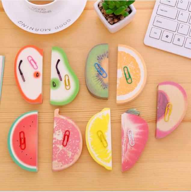 Giấy nhớ HAPPY FRUITS siêu cute - Note dán trên máy tính, đồ dùng nhỏ gọn tiện lợi - Ghi chú đa năng - Giấy note đẹp rẻ