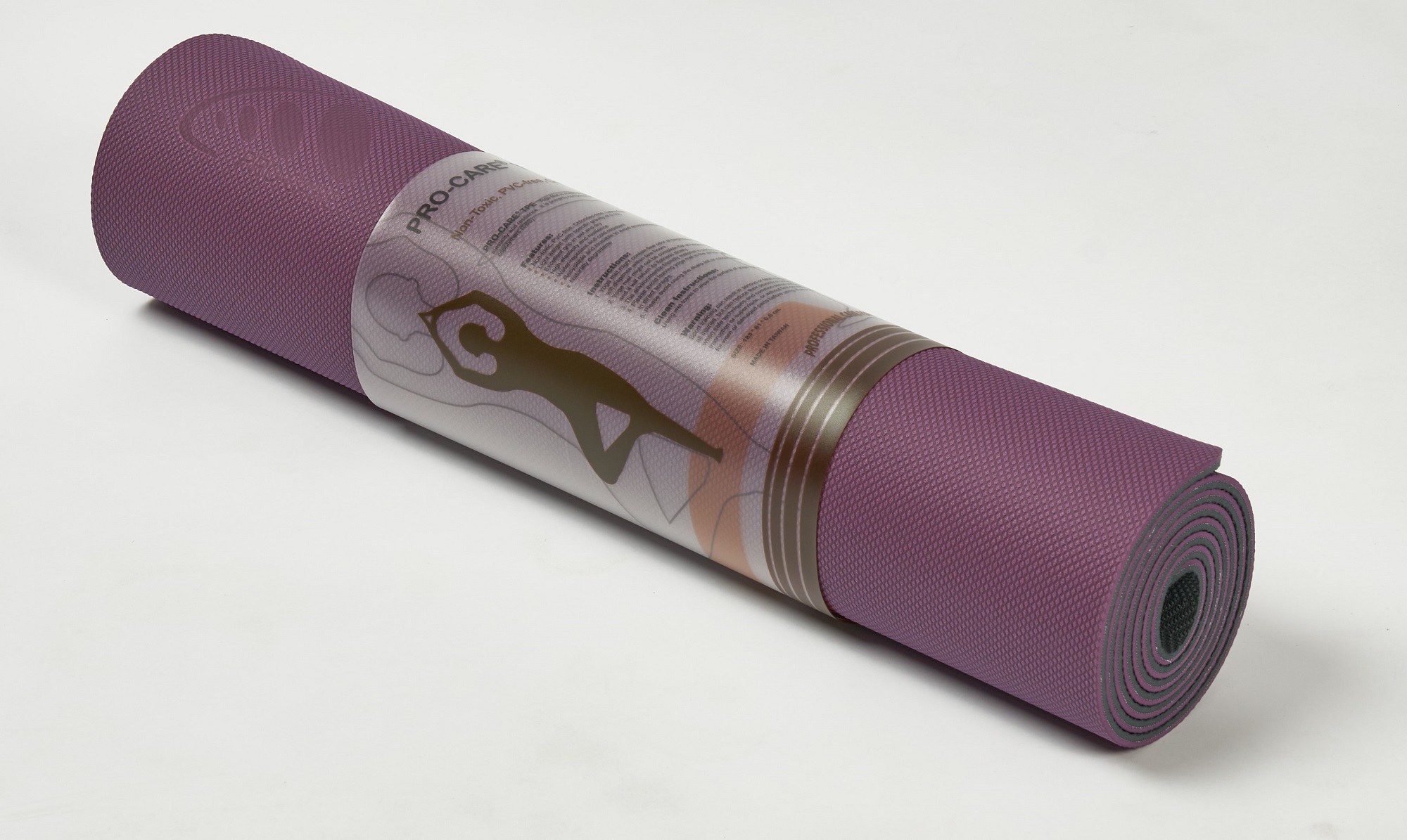 Thảm Tập Yoga Pro - Care Định Tuyến Tpe 2 Lớp 6Mm Tặng Kèm Túi Đựng Thảm - Tím Đậm