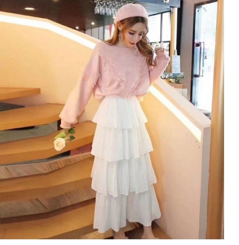 Chân váy VOAN xếp ly 4 tầng - kiểu Hàn Quốc