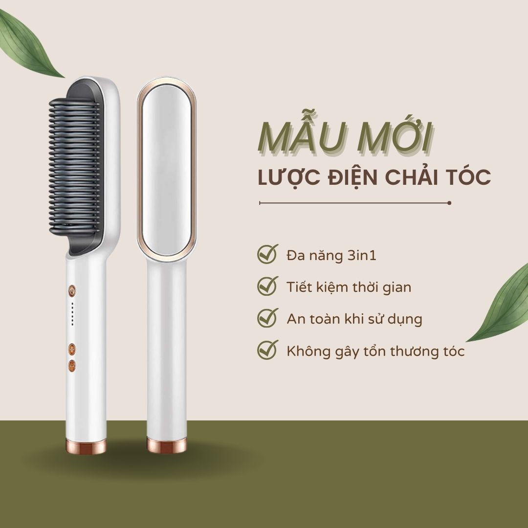 Lược Điện Chải Tóc 6 Mức Nhiệt Tạo Kiểu Chuyên Nghiệp Đa Năng Uốn Thẳng Uốn Cong Tóc Không Gây Khô Tóc