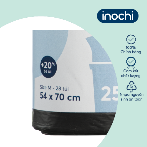 Túi rác tiện dụng Inochi - Soji 25L x 28 túi (Size M)(có quai cầm)