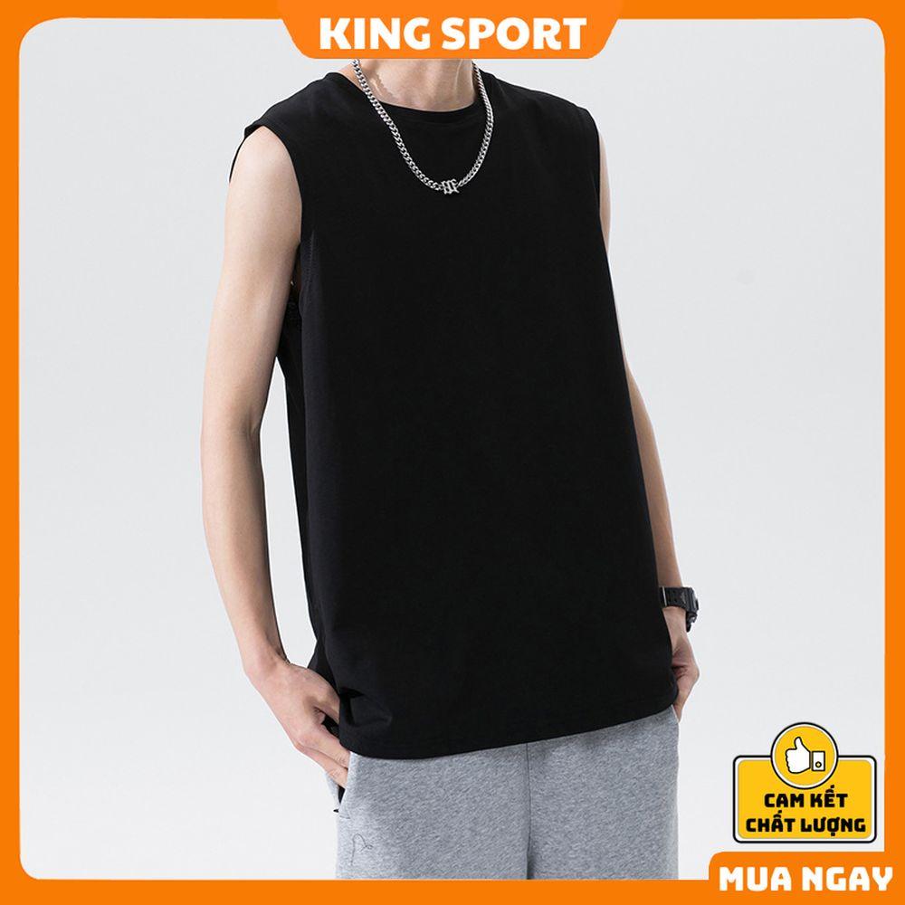 Áo ba lỗ nam nữ vải thun mềm mịn thoáng mát unisex form rộng KING SPORT áo thun tanktop nam nữ 3 màu big size form rộng