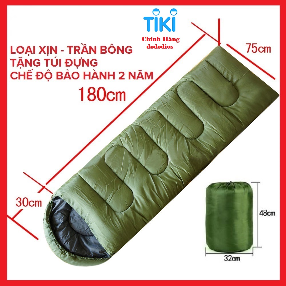 Túi ngủ văn phòng cao cấp có trùm đầu, túi ngủ du lịch dã ngoại, túi ngủ mùa đông - Chính hãng dododios