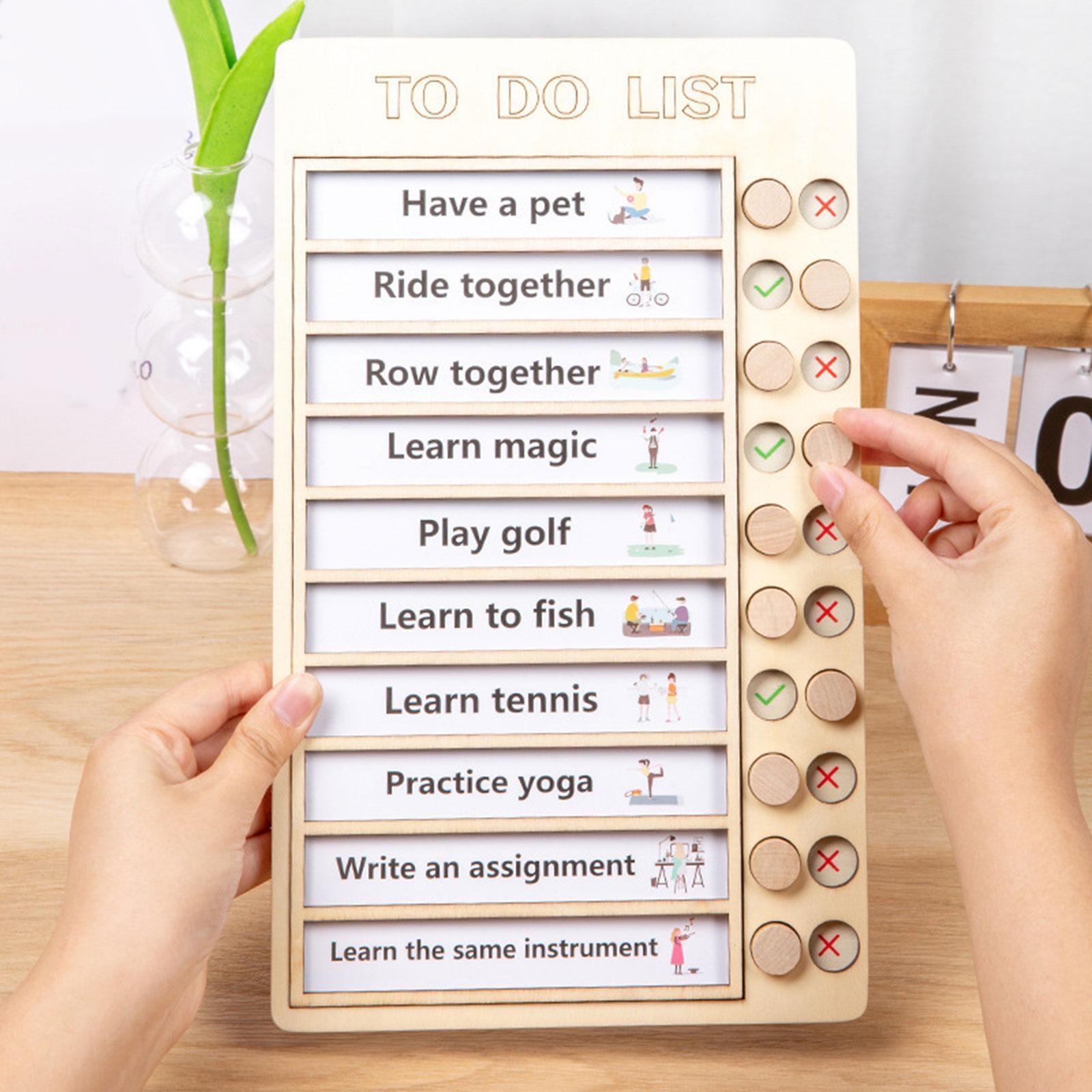 List Board, Daily Schedule to Do List Board Checking Planner for RV Memo List Boards with Slider
