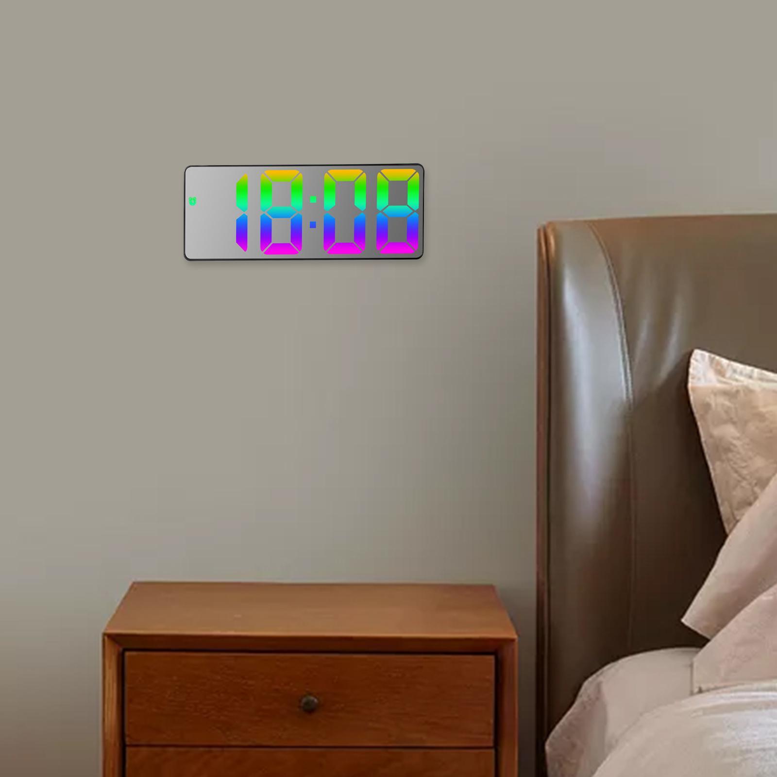 Colorful Digital Alarm Clock Desktop Smart LED Clock with Temperature Date