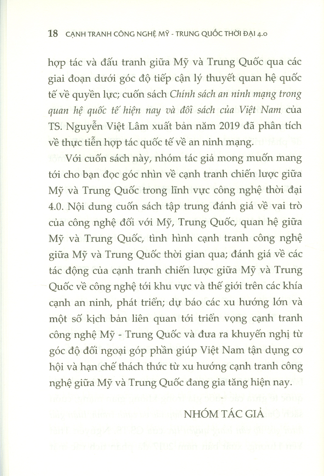 Cạnh Tranh Công Nghệ Mỹ - Trung Quốc Thời Đại 4.0 (Sách chuyên khảo)