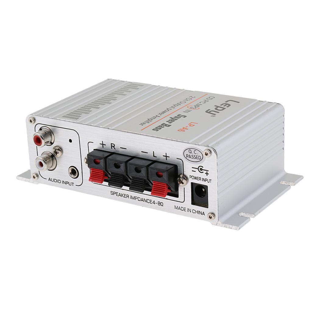 HiFi Stereo Amplifier Class D Amplifier 2x15W DC 12V for Car Home