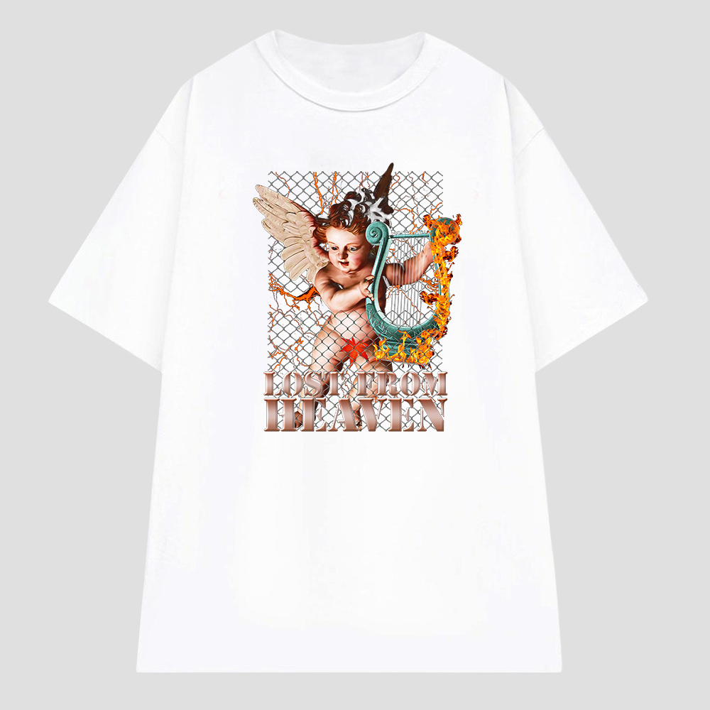 Áo thun form rộng tay lỡ LOST FROM HEAVEN vải cotton thoáng mát - Áo phông nam nữ unisex LX5 Gokis shop