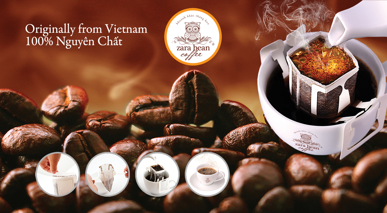 Cà phê túi lọc Arabica Cầu Đất (2 hộp x 10 gói)