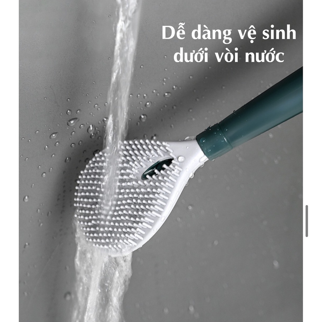 Cọ Bồn Cầu Toilet Nhà Vệ Sinh Cao Cấp Kèm Giá Cắm Chổi Silicon - Hàng Loại 1 - Chính Hãng MINIIN