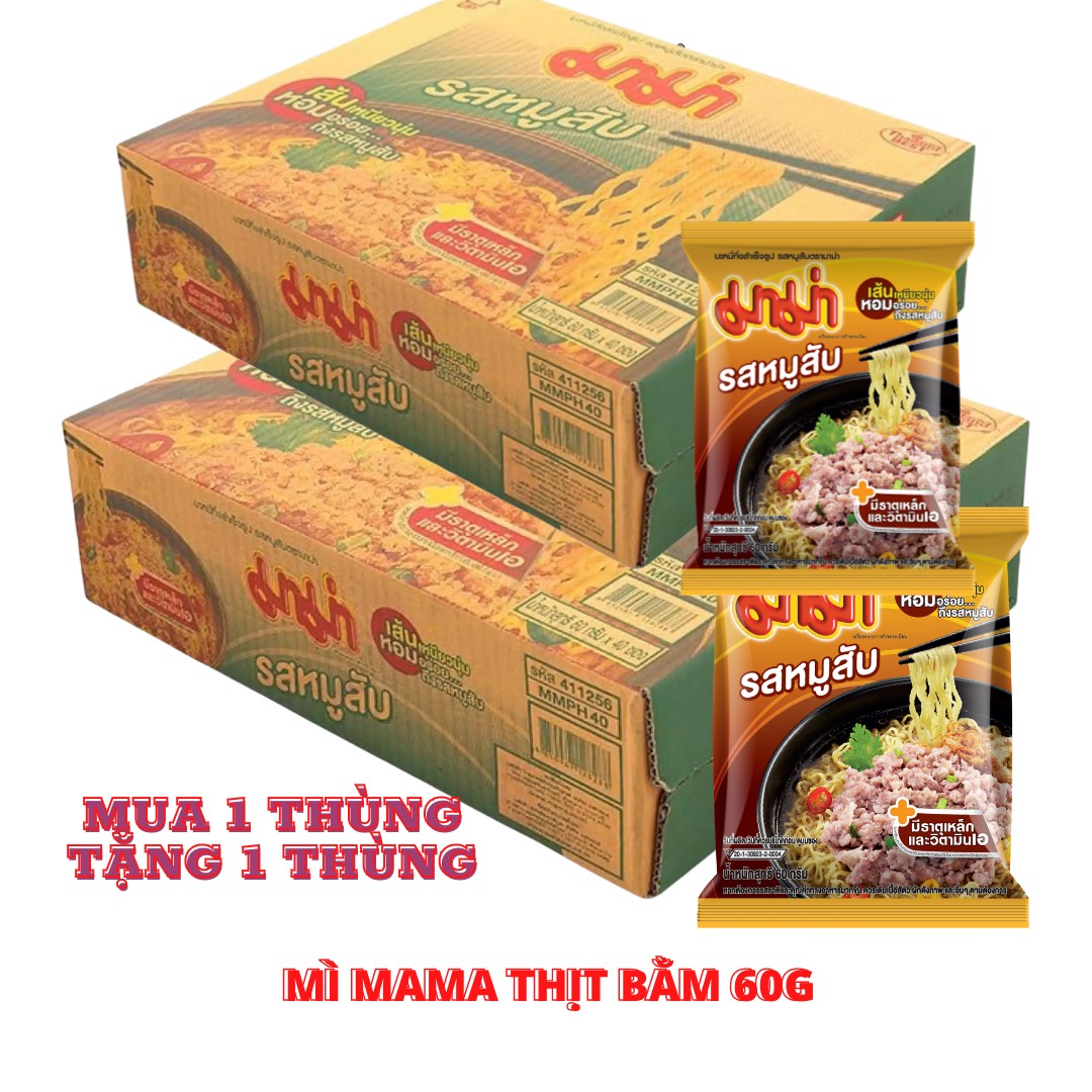 MUA 1 THÙNG TẶNG 1 THÙNG - MÌ MAMA HƯƠNG THỊT HEO BẰM 60G