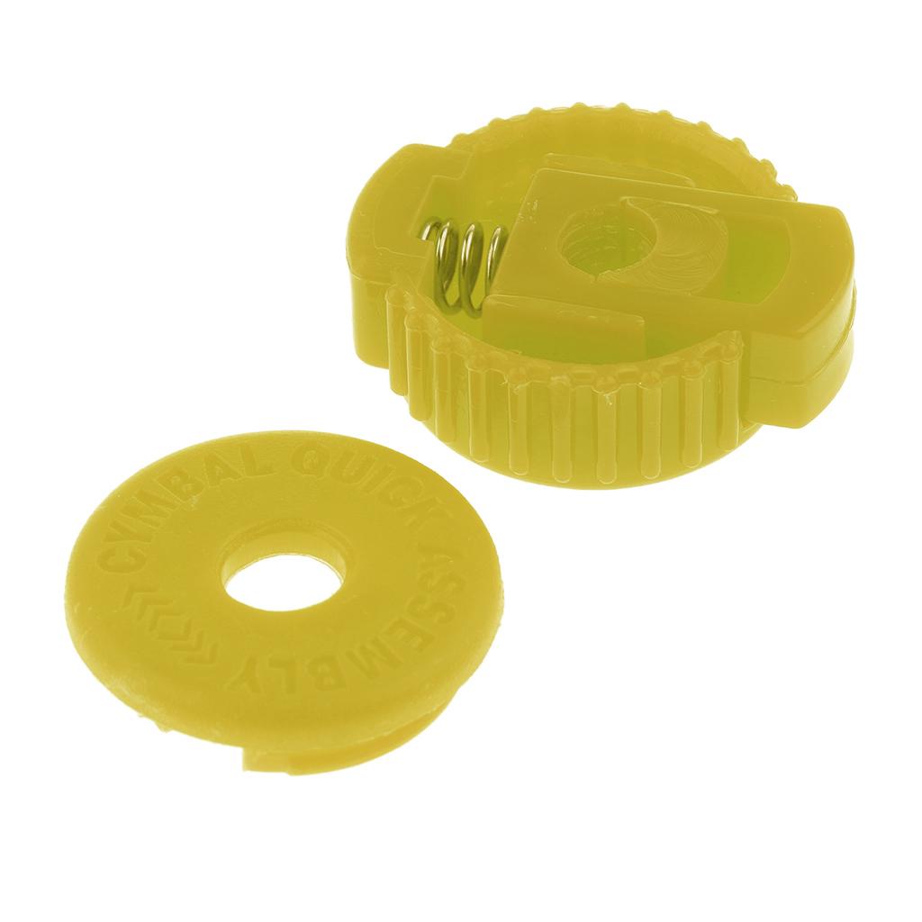 3 Pieces Quick Release Cymbal Plastic Nut for Percussion Instrument Parts Yellow
