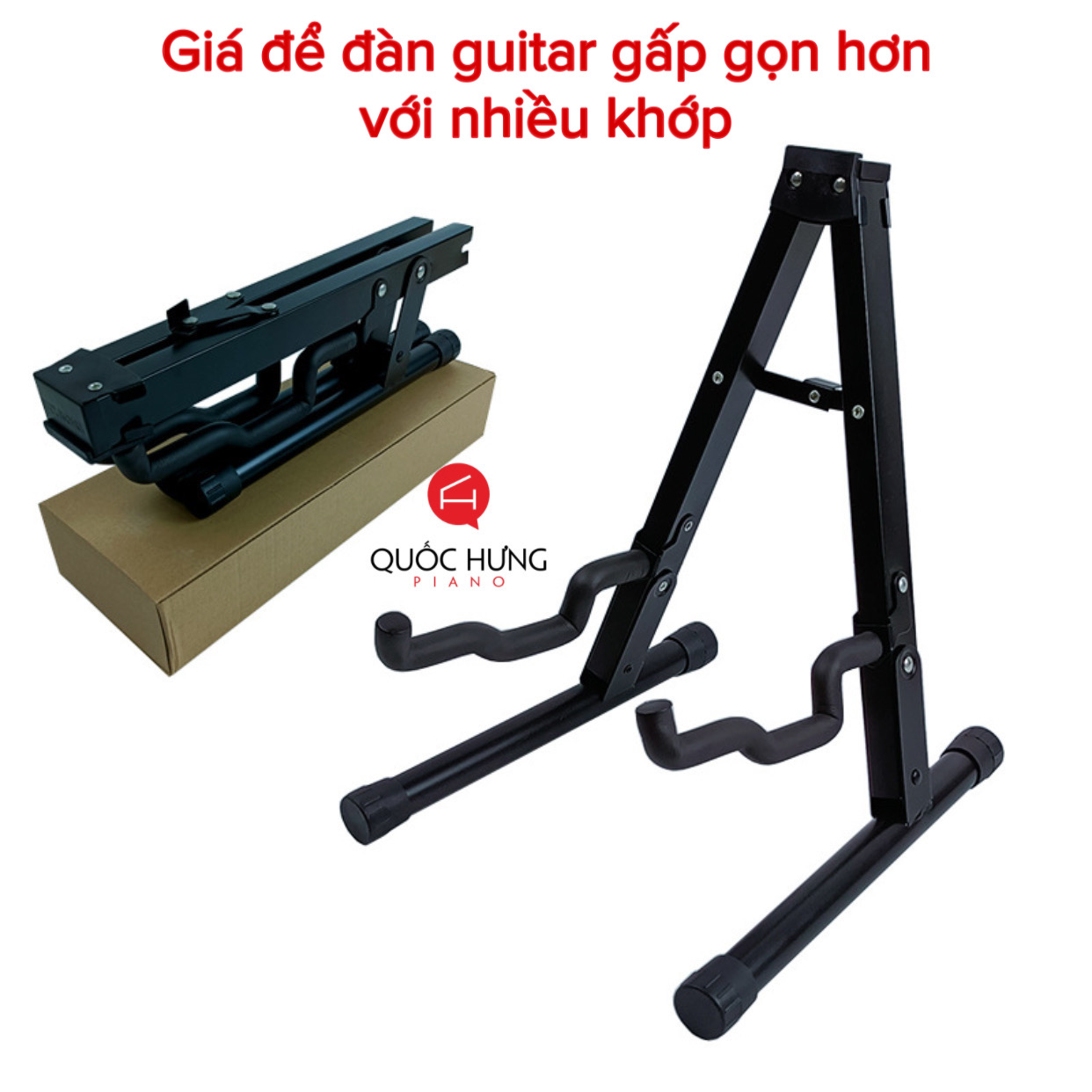 Giá để guitar gấp gọn chữ A có mút cao su đỡ đàn, chất liệu Thép, dễ sử dụng, dễ mang đi, tiện lợi.