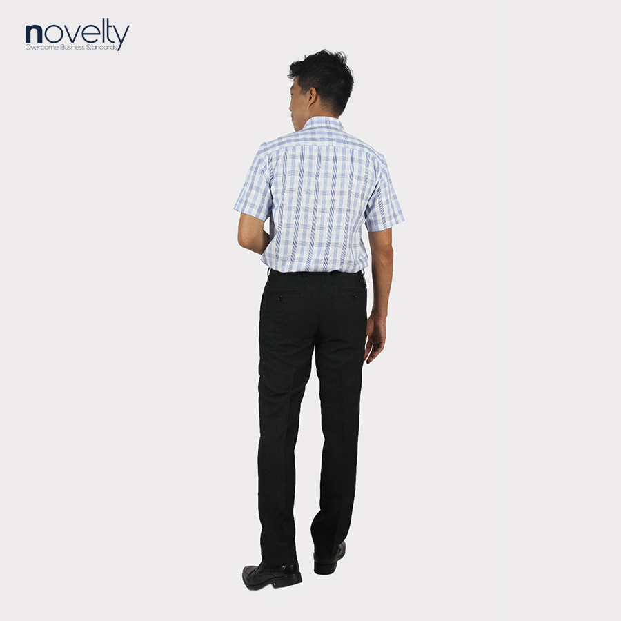 Áo sơ mi nam ngắn tay Novelty Casual Caro lớn NSMMCLMTCB220608N